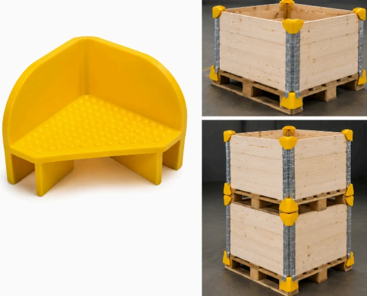 Angolare impilabile stondato per pallet